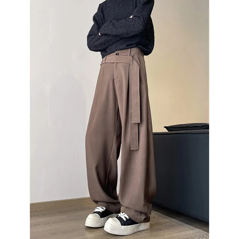 HEARUJOY  -  Coffee Black Suit Pants Men Society Mens Dress Pants Korean Loose Casual Wide Leg Pants Mens Office Formal Trousers Large Size