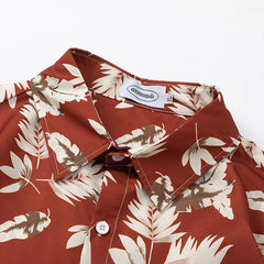 Hearujoy Mens Casual Shirts Summer New Fashion Cuban Collar Large Size Shirts Short Sleeves Retro Seaside Beach Vacation Mens Tops