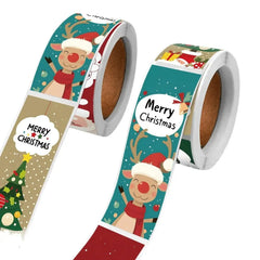 YICKYUE  -  Christmas DIY Sticker Roll, Make Your Own Snowman Penguin Santa Claus Decorative Stickers Waterproof Vinyl Christmas Party Favor