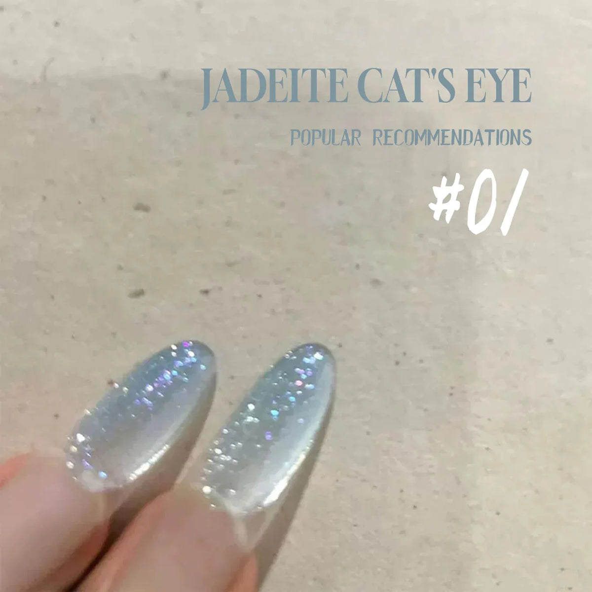 YICKYUE  -  New Ice Clear Glittering Magnet Cat Eye Nail Glue Crystal Stone Glass Bead Cat Eye Gel Nail Polish Christmas Nails