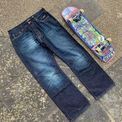 Hearujoy Y2k American trend street style printed denim pants Women new gradient jeans Goth Harajuku retro loose casual couple jeans