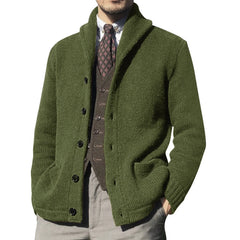 HEARUJOY  -  Casual Fashion Men's Lapel Pure Cardigan Solid Color Sweater in Autumn and Winter Warm Knitted Jacket