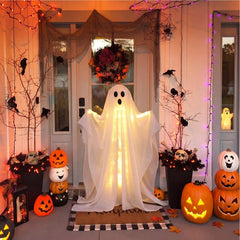 YICKYUE  -  100cm Scary Standing Ghost Outdoor Halloween Light Up Decoration for Front Door Garden Haunted House Party Supplies
