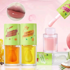 YICKYUE  -  Peach Lip Oil Gloss Plumping Lasting Moisturizing Makeup Fruit Transparent Lip Balm Oil Water Glossy Women Lips Care Cosmetics