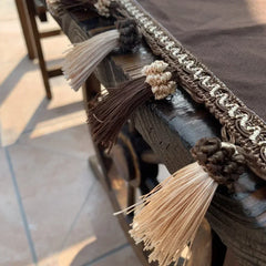 YICKYUE  -  Retro Nordic Coffee Door Curtain Half Curtain Dustproof  Half Shading Modern Short Curtain Tassels Valance  Kitchen Window