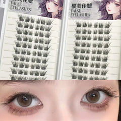 YICKYUE  -  10/20 Rows Manga Foxes Segmented False Eyelashes Wispy Comic Lashes Cluster Natural Fluffy Eyelash Extension Enlarging Your Eyes