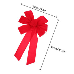 YICKYUE  -  4Pcs Classic Christmas Bowknot Ornament Elegant Fabric Bow Decor for Tree Party Home Mall Office Holiday Gift Joyful Vibes