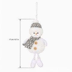 YICKYUE  -  3pcs Snowman Christmas Hanging Ornament, Gray and Pink Hat Scarf Snowman Pendant with Buttons and Dangling Legs,Room Decoration