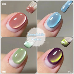 YICKYUE  -  1-20pcs PSK Fantastic Ocean Bubble Cat Eye Gel Nail Polish Spring/Summer Bestsell Pink Green Blue Glass Beads Nail Supplies