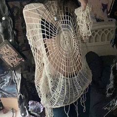 Hearujoy Y2k Clothes Spider Web Hollow Hole Design Trendy Men LGBT Streetwear Hooded Pullover Knit Top Sweater Mens Korean Fashion свитер