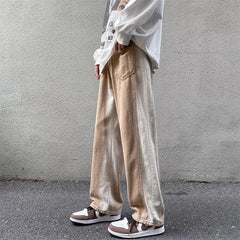 HEARUJOY  -  New High Street Colorblock Jeans For Men Y2K Baggy Patchwork Denim Trousers Wide-leg Gradient Straight Pantalones Hombre