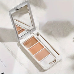 YICKYUE  -  Three-Color Concealer Palette with Mirror Waterproof Dark Circle &Acne Mark Cover Tattoo Coverage Long-Lasting Makeup Foundation