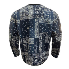 Hearujoy Mens Coat Long-Sleeved Zipper Thickened Warm Bomber Baseball Uniform Cashew Flower Print Casual Cotton Jacket Men'S Clothing