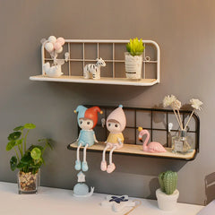 YICKYUE  -  Minimalist Style Wooden Wall-Mounted Storage Rack Shelf Wall Pendant Entrance Hall Creative Appearance Home Decoration Pine Wood