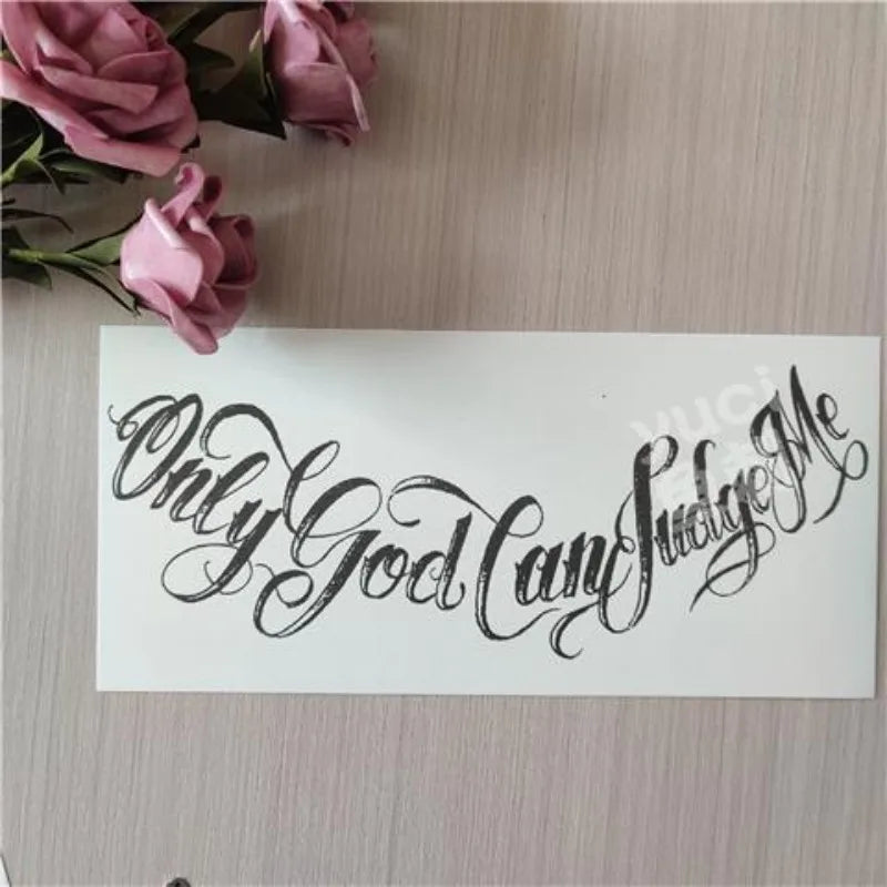 YICKYUE  -  Herbal Temporary Tattoos for Men Women Chest Lasting Sexy English Letters Stickers Waterproof Fake Tattoo Sticker Art Tattoos