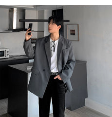 HEARUJOY  -  Loose Blazers Men Leisure Trendy Coat One Button Suit Jackets fashion Male Daily Streetwear All-match Simple Suit-tops hip hop