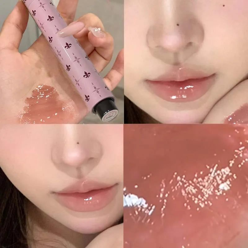 YICKYUE  -  Black Purple Shimmering Jelly Lipstick Moisturizing Water Gloss Lip Gloss Korean Makeup Cosmetics Mirror Shiny Lip Tint Make Up