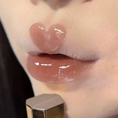 YICKYUE  -  5 Colors Glass Water Gloss Mirror Lip Gloss Long Lasting Natural Waterproof Non Stick Cup Moisturizing Lip Gloss Lipstick Makeup