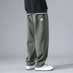 HEARUJOY  -  Japanese Retro for Men 2025 New Spring and Autumn Trendy Brand Men Trousers Loose Sweatpants Wide-leg Casual Straight Trousers