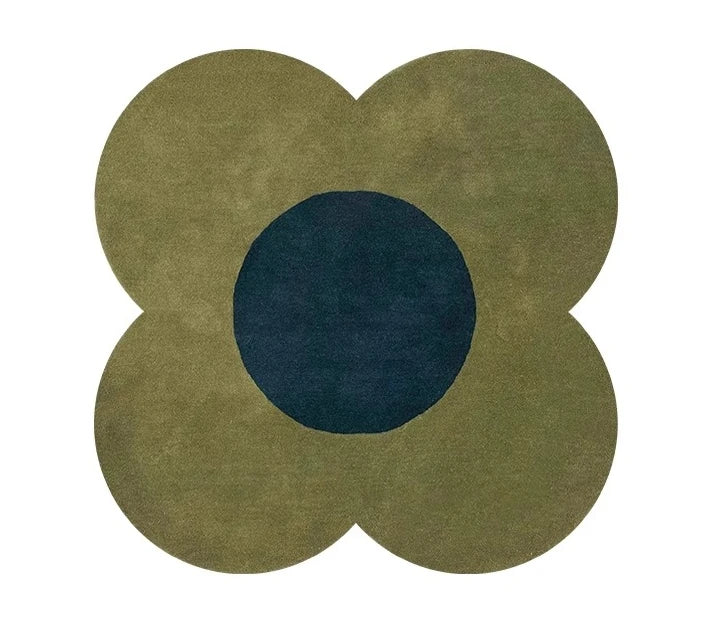 YICKYUE  -  Flower Pattern Carpets for Living Room Thick Plush Bedside Floor Mat Fluffy Soft Rug Nordic Style Bedroom Decor Irregular Carpet