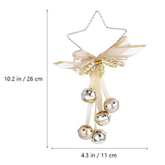 YICKYUE  -  2 Pcs Bell Ornaments Christmas Hand Jingle Bells of Hanging Decoration Holiday Festival Pendants Metal