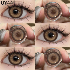 YICKYUE  -  Colored Contact Makeup Natural Brown Eye Lenses Lovesick Series Cosmetics Gray Lenses Woman Makeup Green Beauty Contacts