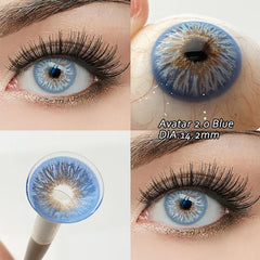 YICKYUE  -  1pair High Quality Colorld Contact Lenses With Degree for Eyes Angeles Series Purple Contact Lenses 14.2mm Korean Lenses