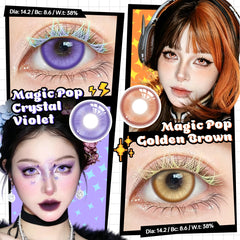 YICKYUE  -  14.2mm Magic Pop Anime Colored Contact Lenses Half Year Prescription Lens Halloween Party Cosplay Cosmetic Eye Beauty