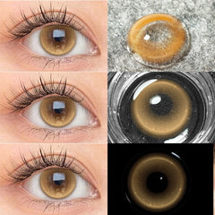 YICKYUE  -  Monaco Brown Prescription Myopia Colored Contact Lenses 14.2mm Multichrome Natural Soft Lens Daily Eyewear Colorcont