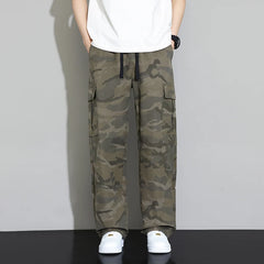 Hearujoy New Summer Lightweight Wide Leg Cargo Pants Men Camouflage Trousers Neutral Loose Pocket Straight Outdoor Fashion Hot Selling