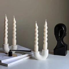 YICKYUE  -  Nortic Double Candlestick Holder Modern Wedding Table Decor Candle Holder Home Wedding Decor Desktop Ornament Best Gift