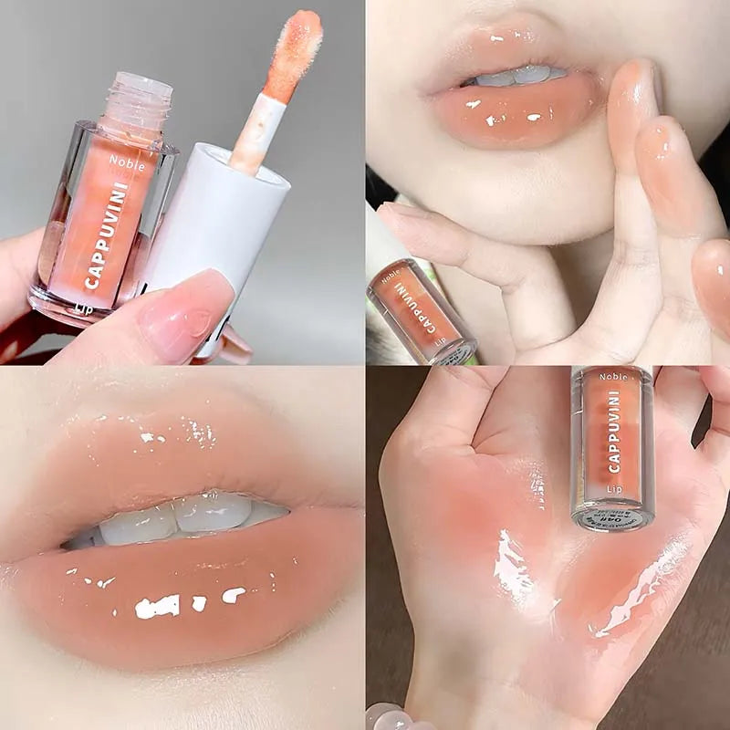YICKYUE  -  Clear Transparent Grey Purple Lip Gloss Hydrating Drying Lips Mirror Lip Glaze Tint Plumper Moisturizing Crystal Lip Oil Makeup