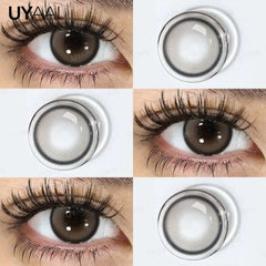 YICKYUE  -  NEW Color Contact Lenses Beauty Brown Pupils Natural Black Contact Lenses Soft Colorful Makeup Eyes Gray Lenses Natural
