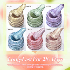 YICKYUE  -  10ml Spring Green Cat Magnetic Gel Nail Polish for Nails Design Glitter Semi Permanent Sparkling Magnet Nail Gel