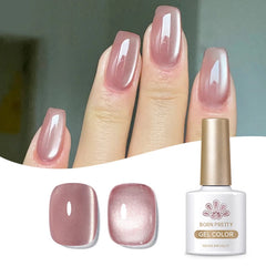 YICKYUE  -  10ml Nude Moon Light Cat Magnetic Gel Nail Polish Ultra Shine Glitter Glass Beaded Soak Off UV LED Varnish Design