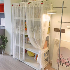 YICKYUE  -  Girlish Heart Lace Embroidery Dust Curtains Suitable for Bedroom Bookshelves Non Perforated Self Adhesive Decorative Curtains