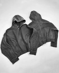 Hearujoy Y2K trend Street hip hop jumper Jacket Vintage wash patchwork furred fashion men zipper hoodie Gothic loose casual sweatshirt