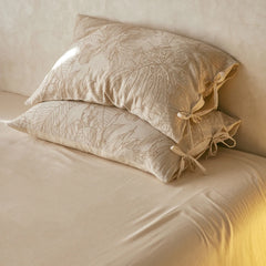 YICKYUE  -  2PCS Cotton Linen Pillowcase Plant Flower Pure Cotton Embroidered Pillow Cover Linen Single Pillow Core Case 48x74cm