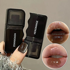 YICKYUE  -  Wave Shape Green Brown Mirror Lip Tint Glass Clear Shine Lip Stain Water Light Non-Sticky Plumping Lip Long Lasting Makeup