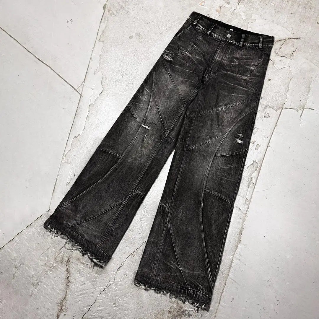 Hearujoy Streetwear New Fashion Y2K Goth Baggy Jeans Men Clothing Casual Punk Vintage Jeans Harajuku High Waist Wide Leg Pants