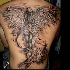 YICKYUE  -  Lasting Angel Fake Tattoo Full Back Traditional Art Tattoo Sticker Punk Snake Temporary Tattoos Waterproof Tatuajes Temporales