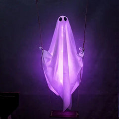 YICKYUE  -  Halloween Hanging Ghost Decorations Spooky Garden Hanging Ornaments Hanging Ghost Swing with Remote Control Led for Outdoor