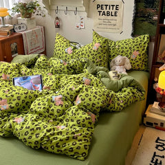 YICKYUE  -  3/4pcs Bedding Set Butterfly Printing Duvet Cover Set WIth Sheet Twin Full Queen Bed Linen Boy Girl Adult Polyester Home Bedding
