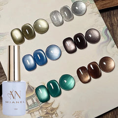YICKYUE  -  Autumn Winter 1-6PCS Maillard Series Caramel Light Bulb Whitening Cat Eye Gel Nail Polish For Christmas Halloween