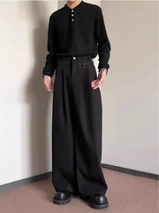 HEARUJOY  -  New Hot Sale Of The Season Men's Loose Casual Pants Korean Style Versatile Thin Hanging Wide Leg Floor-Length Summer Long Trouse