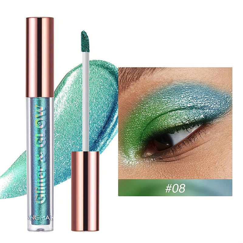 YICKYUE  -  Diamond Shimmer Liquid Eyeshadow Set - Pearlescent Finish High-Pigment Long-Lasting Glitter Eyeshadow for Dazzling Beauty