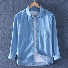 HEARUJOY  -  Light Color Long-sleeved Shirt Men Denim Cardigan Spring and Autumn New Casual Loose Thin Jacket Trendy