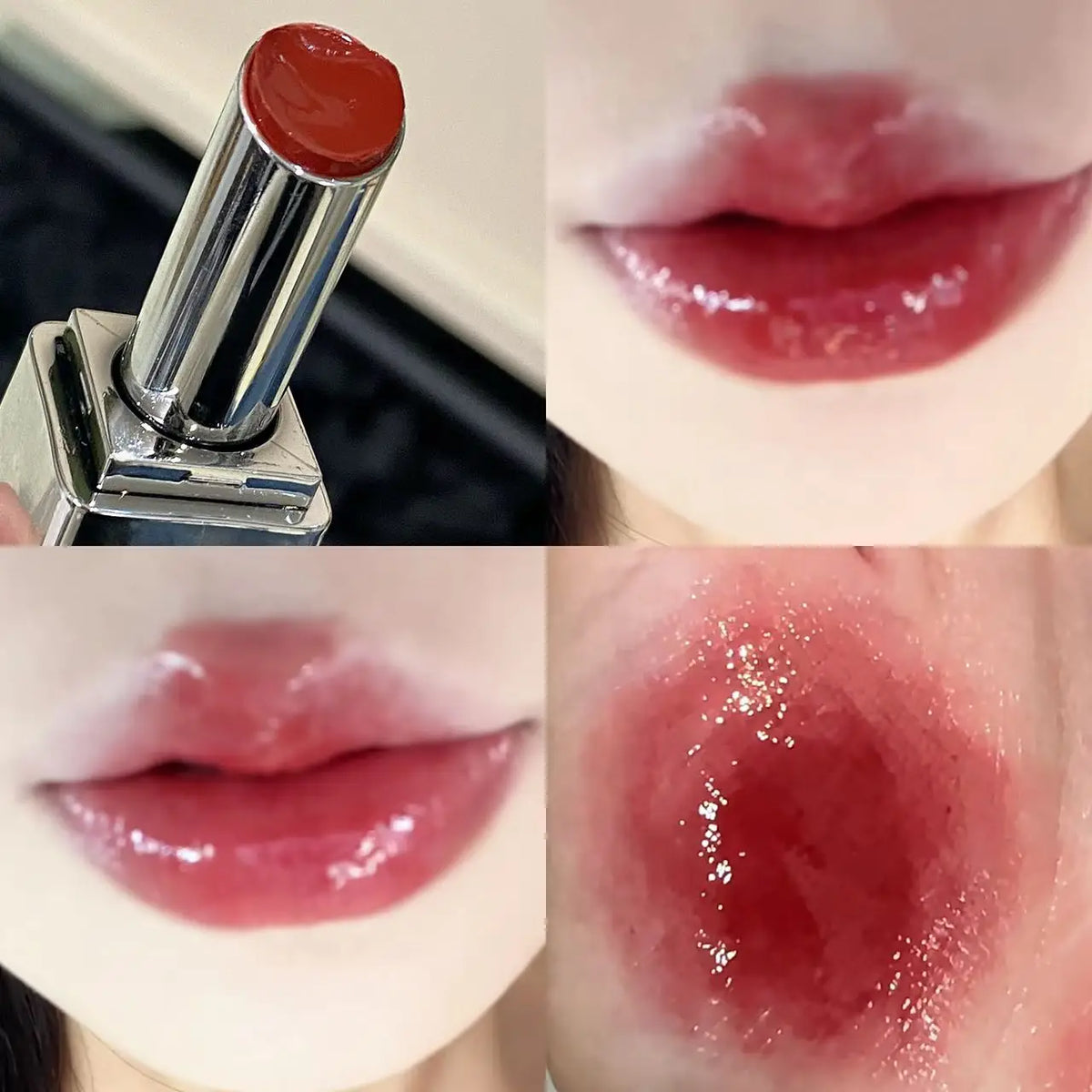 YICKYUE  -  Water Light Lipstick Waterproof Crystal Mirror Lipstick Lasting Glass Jelly Lip Tint Natural Moisturizer Non-stick Cup Lip Glaze