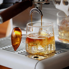 YICKYUE  -  Minimalist Style Glass Cup Creativity Waterdrop Shaped Handle Drink Juice Cup Office Living Room Drinking Utensils Decoration