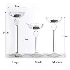 YICKYUE  -  European High Footed Striped Candle Holder Romantic Candlelight Dinner Candle Holder Home Wedding Party Decoration Ornament